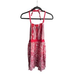 Vintage Paisley Ruffle Cotton Red Apron Americana Coquette Heritage Feminine‎